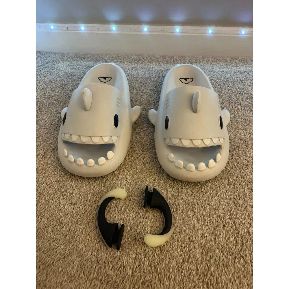 Official Cloud Sharks Slides Off-White Men 10-11 Glow Anglerfish Fin Mod